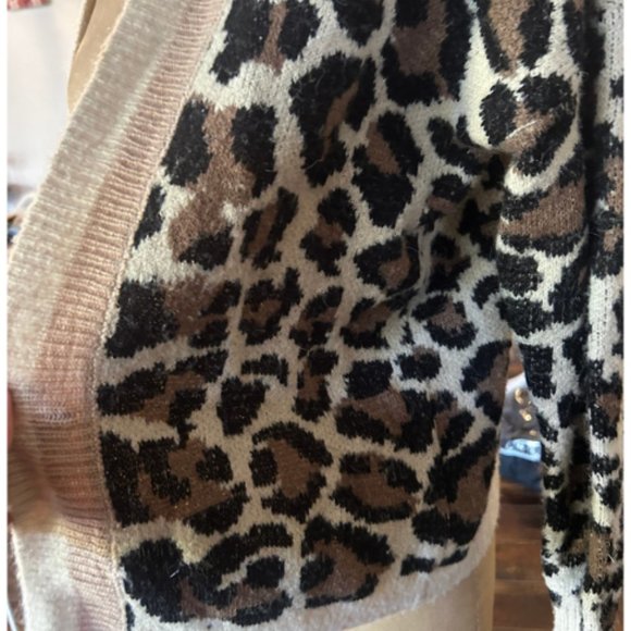Anthropologie Open Knit Leopard Cardigan - Picture 7 of 7